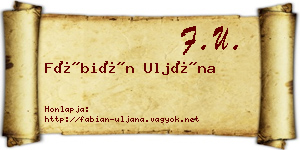 Fábián Uljána névjegykártya